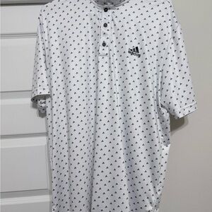 Adidas Men's White and Black Triangle Polo